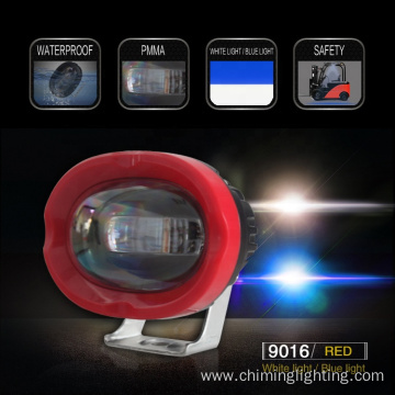 blue and red forklift indicator lights